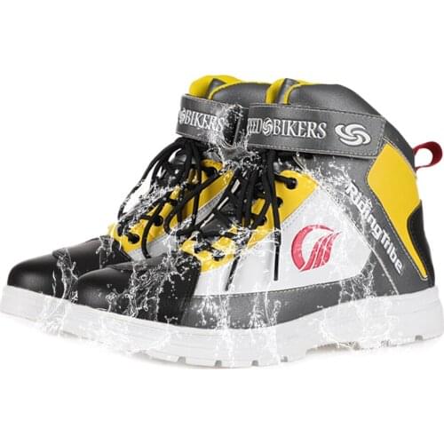 Yellow Motorcycle Boots Waterproof Men Moto Boots Motorcycle Riding Boots Motocross Motorcycle Shoes Four Seasons Casual Shoes