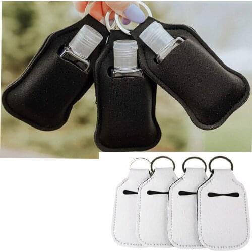 100Pcs/lot White Black Neoprene Keychain Holder Party Holiday Gifts Factory Wholesale