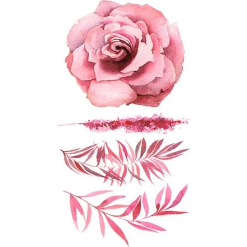 Flowers Tattoos Waterproof Body Temporary Tattoos Sticker Removable FD