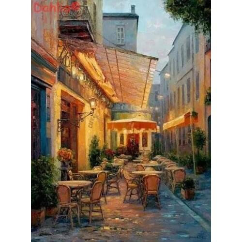Cafe Van Gogh Scenery Needlework Embroidery DIY Aida Arts Cross Stitch Kits Crafts 14CT Counted Unprinted Home Decor Handmade
