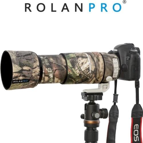 ROLANPRO Nylon Camouflage Lens Clothing Rain Cover for Canon EF 100-400mm f4.5-5.6 L IS II USM Lens Sleeve Guns Clothing Photo