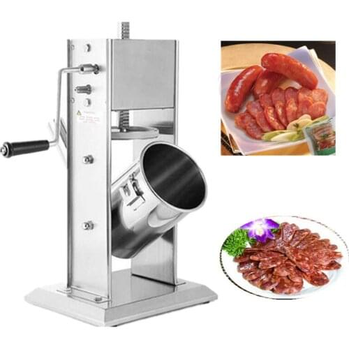 5L commercial vertical manual hand crank sausage filler making machine meat sausage stuffer maker