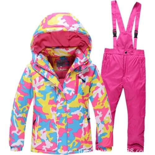 -30°C Warm Ski Suit Children Windproof Waterproof Girls Boys Snow Suit Winter Skiing And Snowboarding Jacket Pants Kids Ski Set