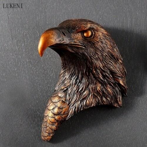Creative Eagle Head Wall Decoration Pendant European Animal Head Style Home Living Room Wall Three-dimensional Decoration Retro