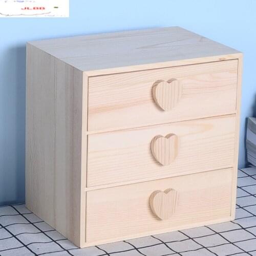 Creative wood Storage Box drawer Modern home desktop cosmetic office Locker Storage organization Decorative accessories