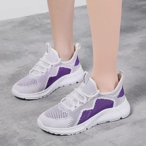 Ladies Shoes Summer Hollow Flying Woven Casual Womens Shoes Casual Breathable White Sneakers Outdoor Walking Running Shoes