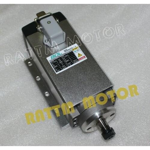 Square 1.5kw Quanlity Air cooled spindle ER11 runout-off 0.01mm, 220V Spindle motor 4 Ceramic bearing,Engraving milling grind