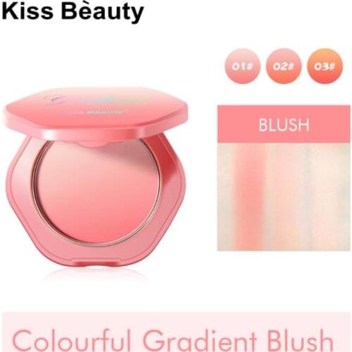 Monochrome Gradient Blush Smooth Easy To Color Waterproof Sweat-proof Whitening Natural Four-color Powdery Delicate Blush TSLM1
