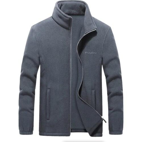High quality autumn men fleece jackets zipper stand collar casual out door coat patchwork sweatshirt plus size 8XL 9XL jackets