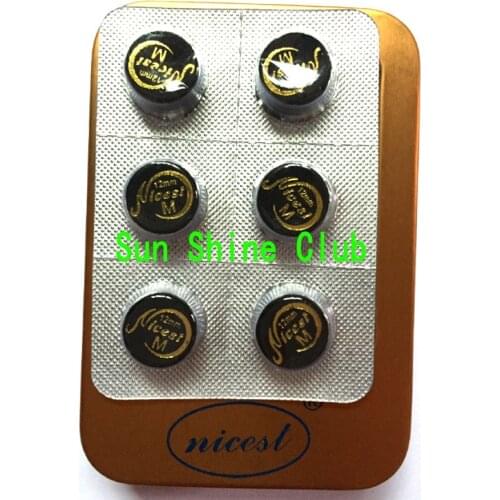 Free shipping 6pcs/lot New Black NICEST 12MM Billiards Pool cue tips M 6layers pigskin leather high quality tips Billiards
