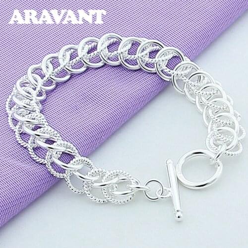 New Fashion 925 Silver Romantic Bracelets Jewelry For Women Girls Party Jewelry Gifts