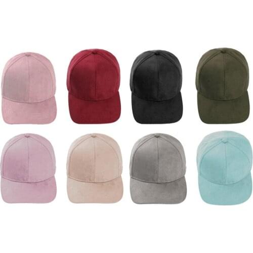 Pure Color Unisex Adjustable Baseball Cap Dad Hat Faux Buckskin Suede Hats Adult Fashion Trucker Caps