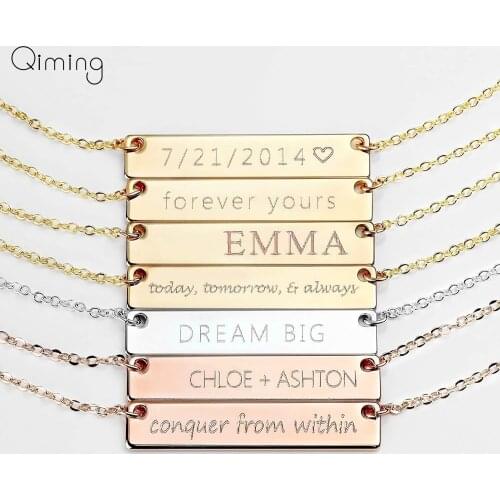 Personalized Name Necklace Women Graduation Mothers Day Gift For Her Bar Gold Necklace Custom Necklace Bridesmaid Gift Mom