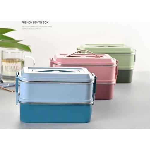 Portable Stainless Steel Thermal Bento Box Japanese Style Food Storage Box Lunch Box for Kids Children Food Containers