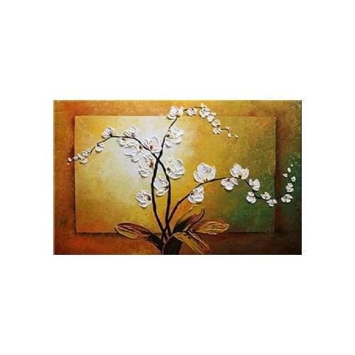 Hand Painted Oil Painting Butterfly Orchid-Floral Oil Painting Wall Art-Modern Oil Painting On Canvas Art Wall Decor