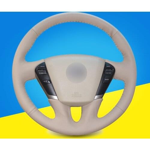 Hand Sewing Auto Braid On The Steering Wheel Cover for Nissan Teana 2008-2012 Murano 2009-2014 Interior Car Steering Wheel Cover