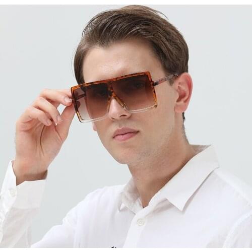 Oversize Men Sunglasses Women Eyewear Sun Glasses Summer New Fashion Holiday Travel Cool Male Bright Lens Gafas de sol Mujer