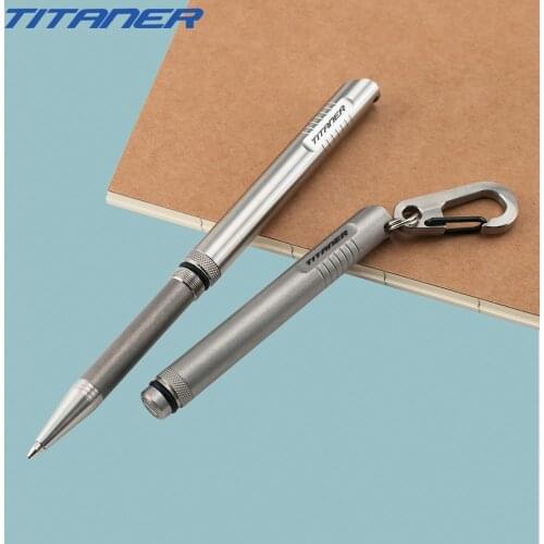 TITANER Titanium Alloy Mini Portable Folding Signature Pen EDC Emergency Tool