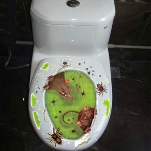 Toilet Stickers for Halloween Party PVC Translucent Stickers Bathroom Spider Sticker Water-resistant Party Props