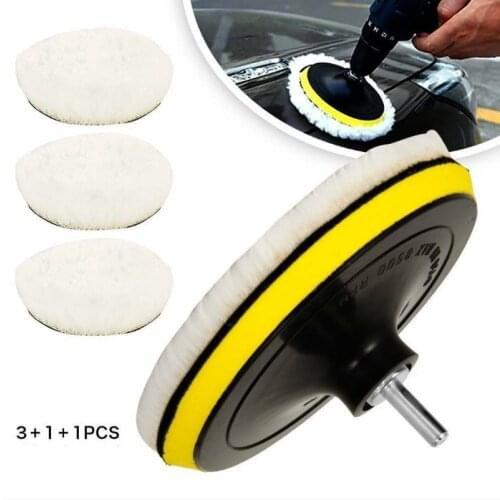 5PCS Universal Car Polish Pad 3/4/5inch For M10 Soft Wool Machine Waxing Polisher Car Body Polishing Discs Cleaning Goods
