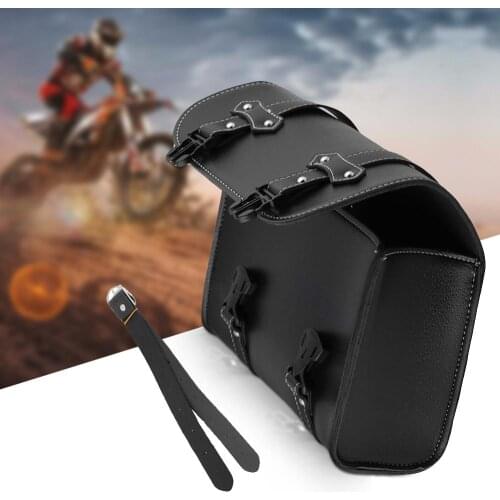 Universal Motorcycle Saddlebags Side Storage Bags Tool PU Leather Luggage With Bottle Holder For Honda/Suzuki Dropshipping CSV