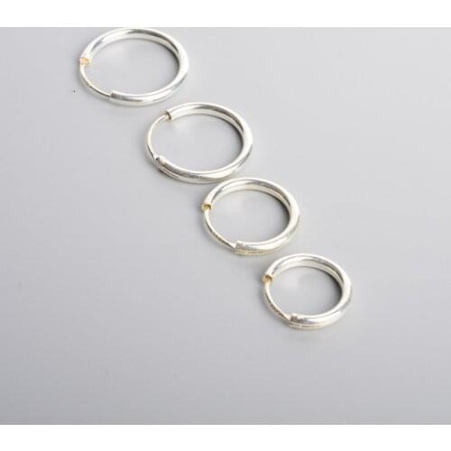 925 Sterling Silver Hoop Earrings For Women Men Thicker Than Normal Round Circle Earrings Hoops Ear Rings Earrings Jewelry