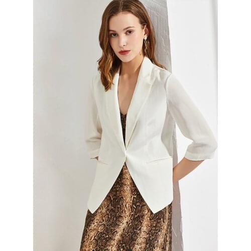 30MM White Mulberry Silk Suit Jacket Women Spring Autumn British 2021 New Slim Summer One-button Mulberry Silk Suit Jacket