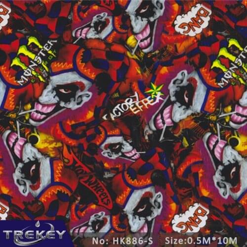 0.5M*10M graffiti half face hydrographic films water transfer printing, film for aqua print HK886-S