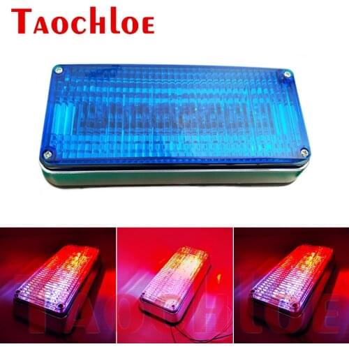 1Pc DC 12V 24V LED Police Flasher Lights Ambulance Pumper Fire Engines Strobe Light Stroboscopes For Auto Flash Lamp Red Blue