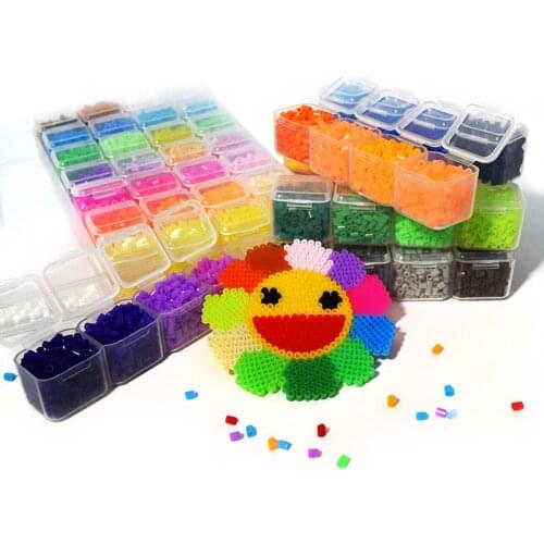 16800Pcs 2.6mm Hama Beads 56colord random 3d puzzle hama beads mini Diy Kids Educational Toys Personalized Jigsaw EVA