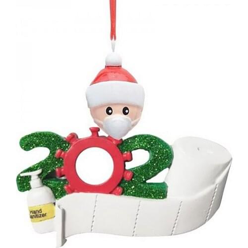 2020 Quarantine Christmas Best Wishes Party Decoration Gift Santa Claus With Mask Personalized Xmas Tree Ornament All Series
