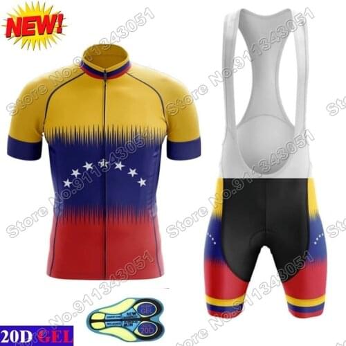 2021 VENEZUELA Cycling Jersey Set Men Cycling Clothing National Team Road Bike Suit Summer Bicycle Bib Shorts MTB Tops Clothes