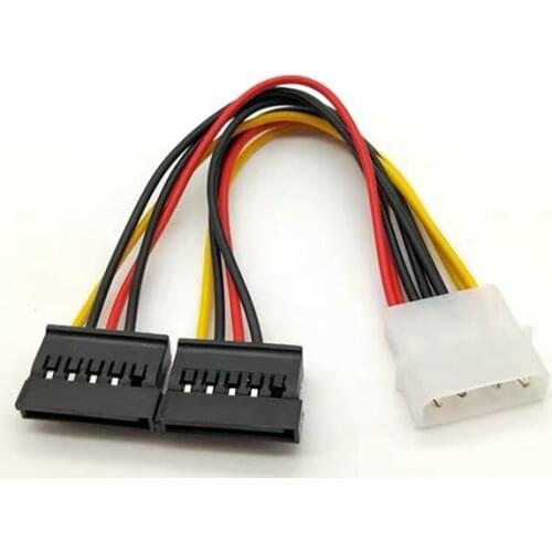 4Pin IDE Molex to 2 3 Serial ATA Dual 15Pin SATA to 4pin male Y Splitter Hard Drive Power Supply Cord Extension Cable 20CM 22AWG