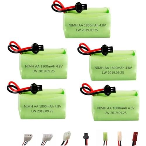4.8v 1800mah NiMH Battery For Rc toys Cars Tanks Robots Guns AA 4.8v 2400mah Batteries Pack For Rc Boat 5PCS
