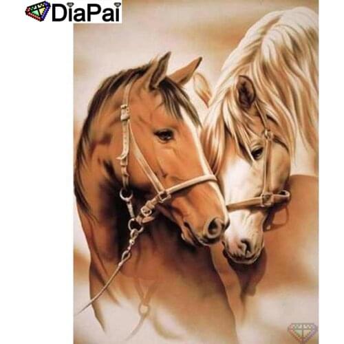 DIAPAI 5D DIY Diamond Painting 100% Full Square/Round Drill "Animal horse" Diamond Embroidery Cross Stitch 3D Decor A23595