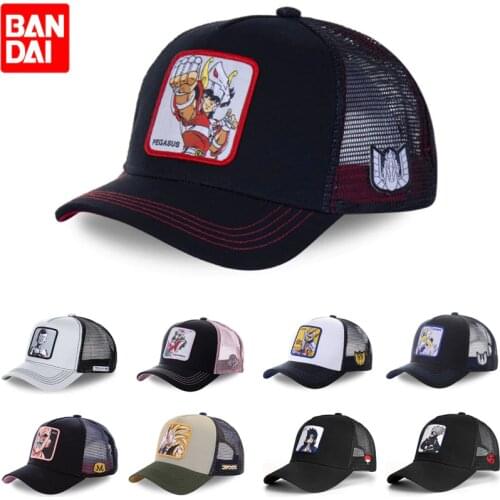 High Quality Saint Seiya Cartoon Anime Snapback Baseball Cap Men Women Hip Hop Dad Mesh Trucker Hat Dropshipping