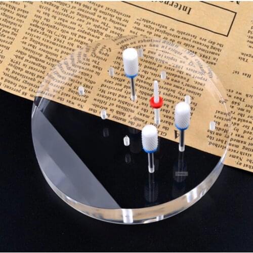 12 hole Round Nail Drill Bits holder nail art drill display stand electric machine box manicure tools