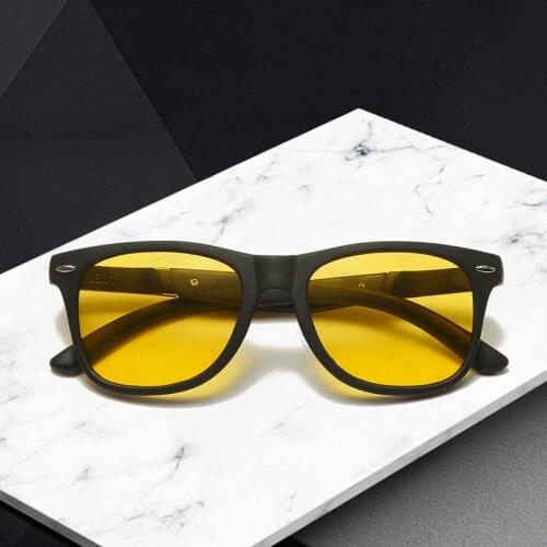 Long Keeper Vintage Men Driving Sunglasses Polarized Night Vision Goggles Eyeglasses Brand Women Yellow Lens Coating Sun Glasses