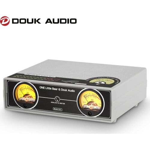 Douk Audio Dual Analog VU Meter Panel DB Audio Sound Level Display Indicator for Mixer Amplifier Preamp