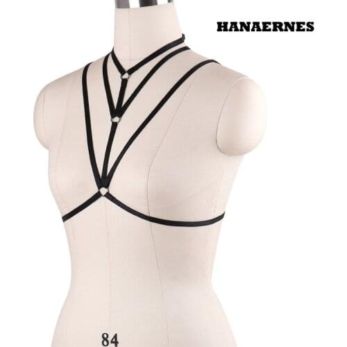 Fashion Harness Festival Bra To Honeymoon Lingerie Women Sexy Harness Bra Black Cage Bra Adjustable Back Strap Strappy Bra Top