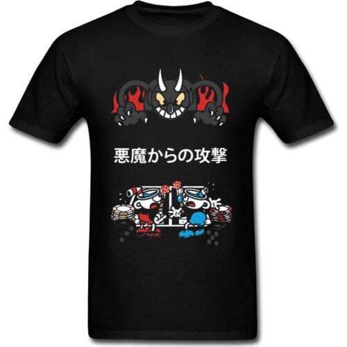 Attack On Titan T-Shirts Super Anime Jurassic Park Titan T Shirt Men Shingeki No Kyojin Devil Demon Cuphead Satan Funny Tshirts
