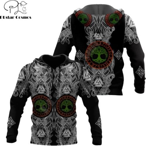Viking Tattoo patterns 3D All Over Printed Mens autumn Hoodie Unisex Casual zipper hoodies Streetwear Jacket Tracksuits DK275