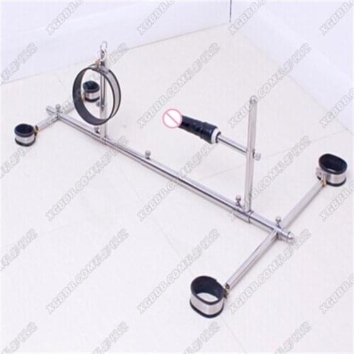 Stainless Steel Frame Restraint Set Bondage Handcuffs Legcuffs Silicone Dildo Plug Adult Games Fetish Sex Toys for Couples G7-71