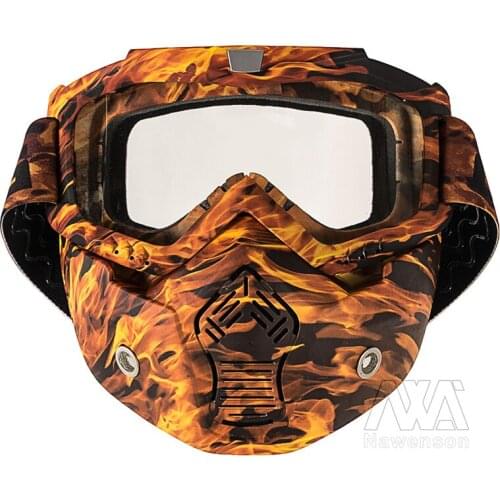 New arrival Mortorcycle Detachable Goggles and Mouth Filter for Open Face Helmet Motocross Ski Snowboard