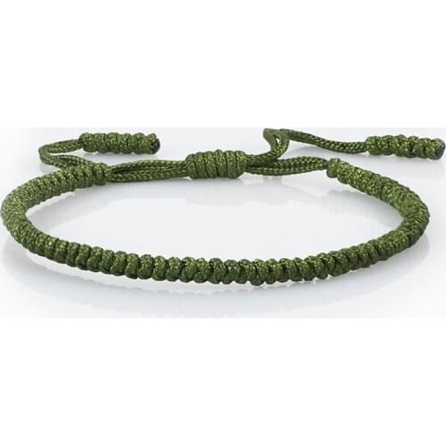 New Tibetan Buddhist Bracelet Fashion Men Adjustable Dark Green Handmade Knots Rope Charm Bracelets for Women Handmade Jewelry