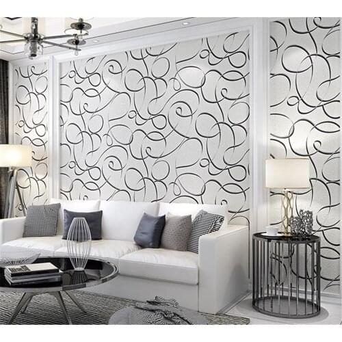 Beibehang Nordic style wallpaper gray blue purple wave pattern modern minimalist living room bedroom TV background wall paper