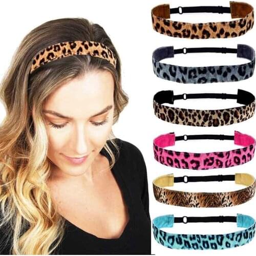 Cheetah Headbands for Girls, Reversible Nonslip Velvet Leopard Print Headband Pack, Elastic Leopard Headbands for Women, Cute An