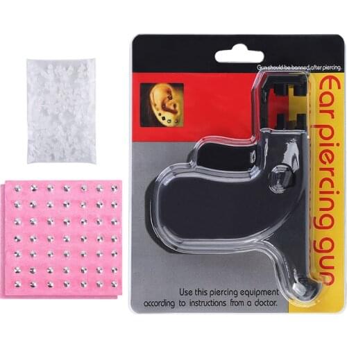 No Pain Professional Safety Ear Piercing Tools Double Pistol Plug Stud Earrings Tool Ear Piercing Body Navel Piercing Jewelry