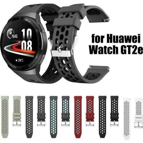 Dual Color Hollow Out Strap For Huawei Watch GT 2E Bracelet Silicone Watches Band Sport Wristbands Replacement Bands