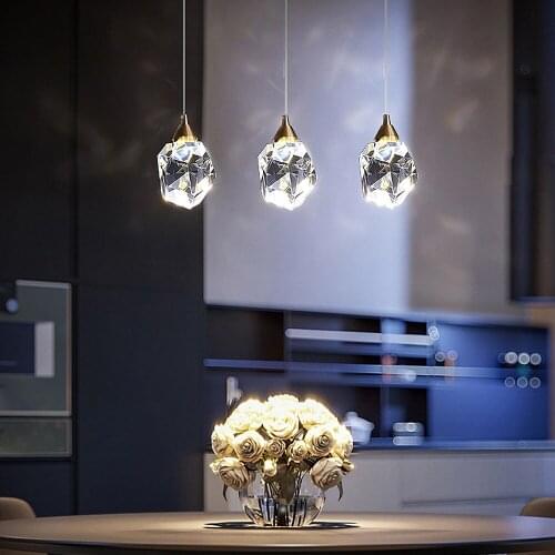 Modern Crystal Led Pendant Lights Nordic Living Room Dining Room Bar Kitchen Hanging Lamps Luminaire Indoor Decor Light Fixtures